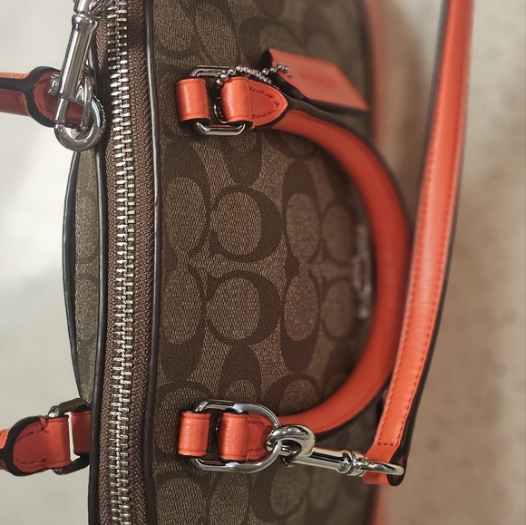 Coach Signature File Crossbody Bag Brown orange khaki - Picture 8 of 11